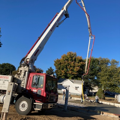 Concrete Pad Being Poured